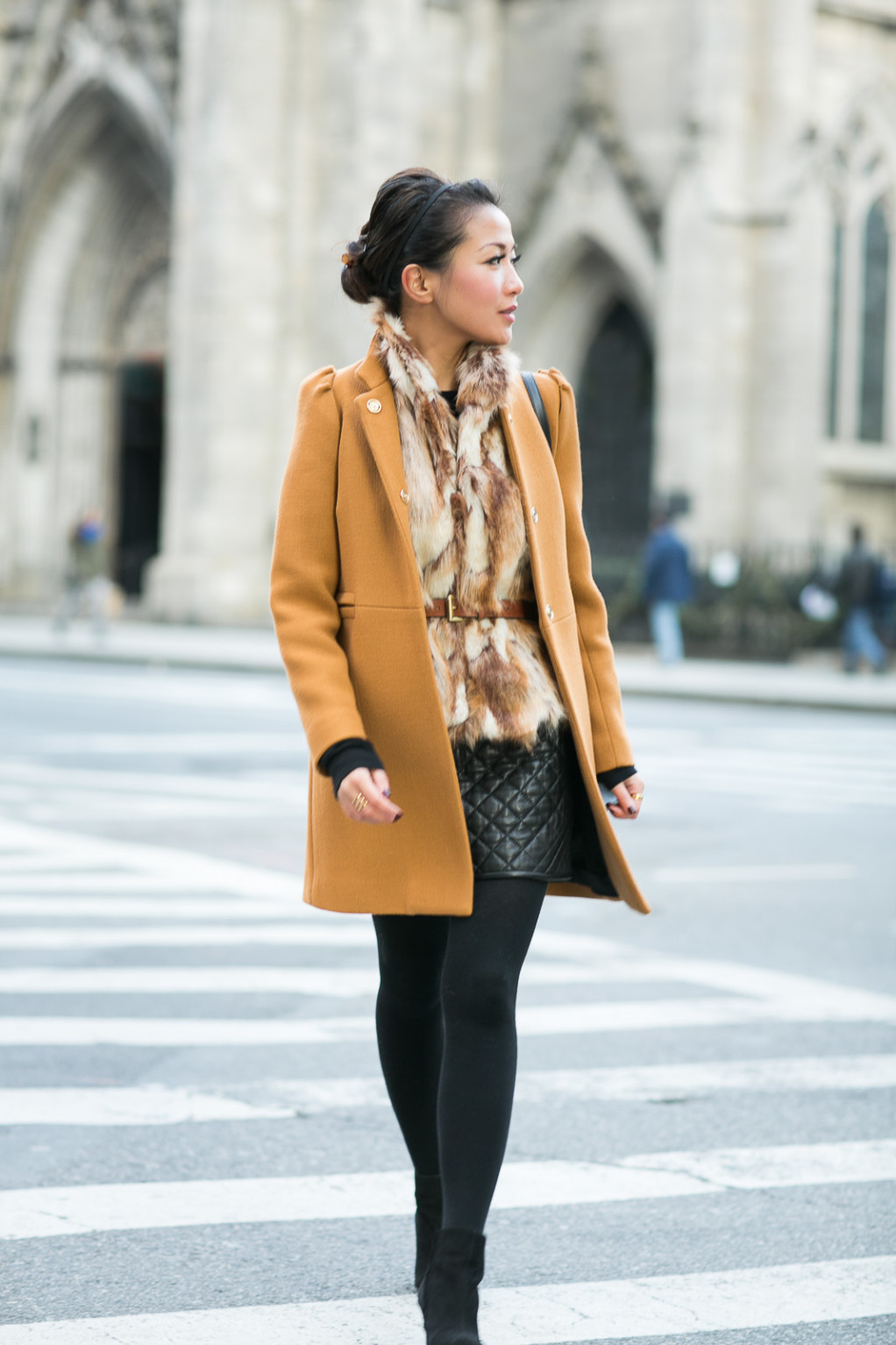 Winter :: Mustard coat \u0026 Quilted skirt 