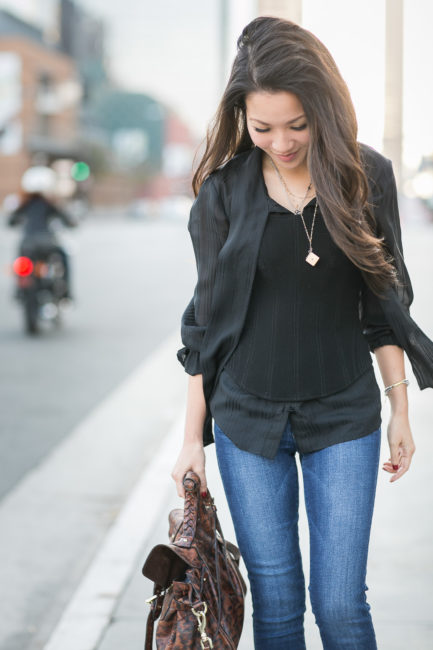 Casual Corset :: Silk blouse & Denim pumps - Wendy's LookbookWendy's ...