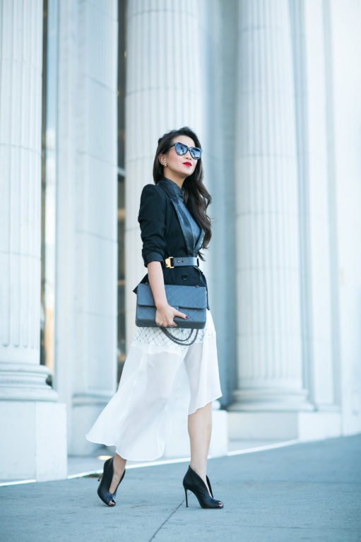 Sheer Layers :: Asymmetrical hem & Structured blazer - Wendy's Lookbook