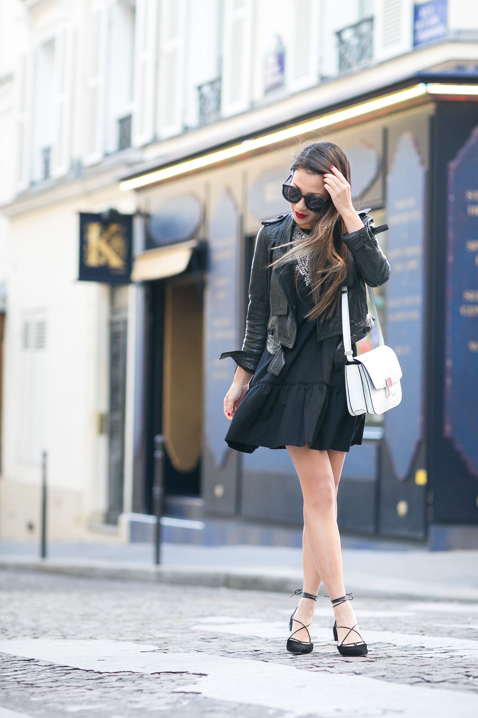 Friday Stroll :: Ruffle dress & Lace-up flats - Wendy's Lookbook