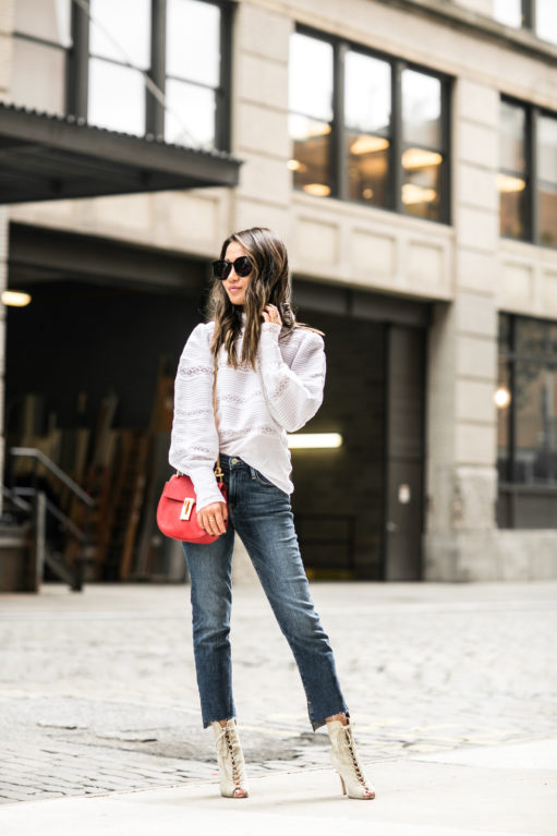 NYC Summer :: Lace top & Straight-leg jeans - Wendy's Lookbook