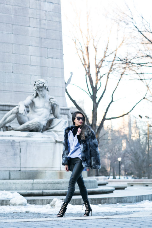 Into the Weekend :: Faux fur coat & Caged booties - Wendy's Lookbook