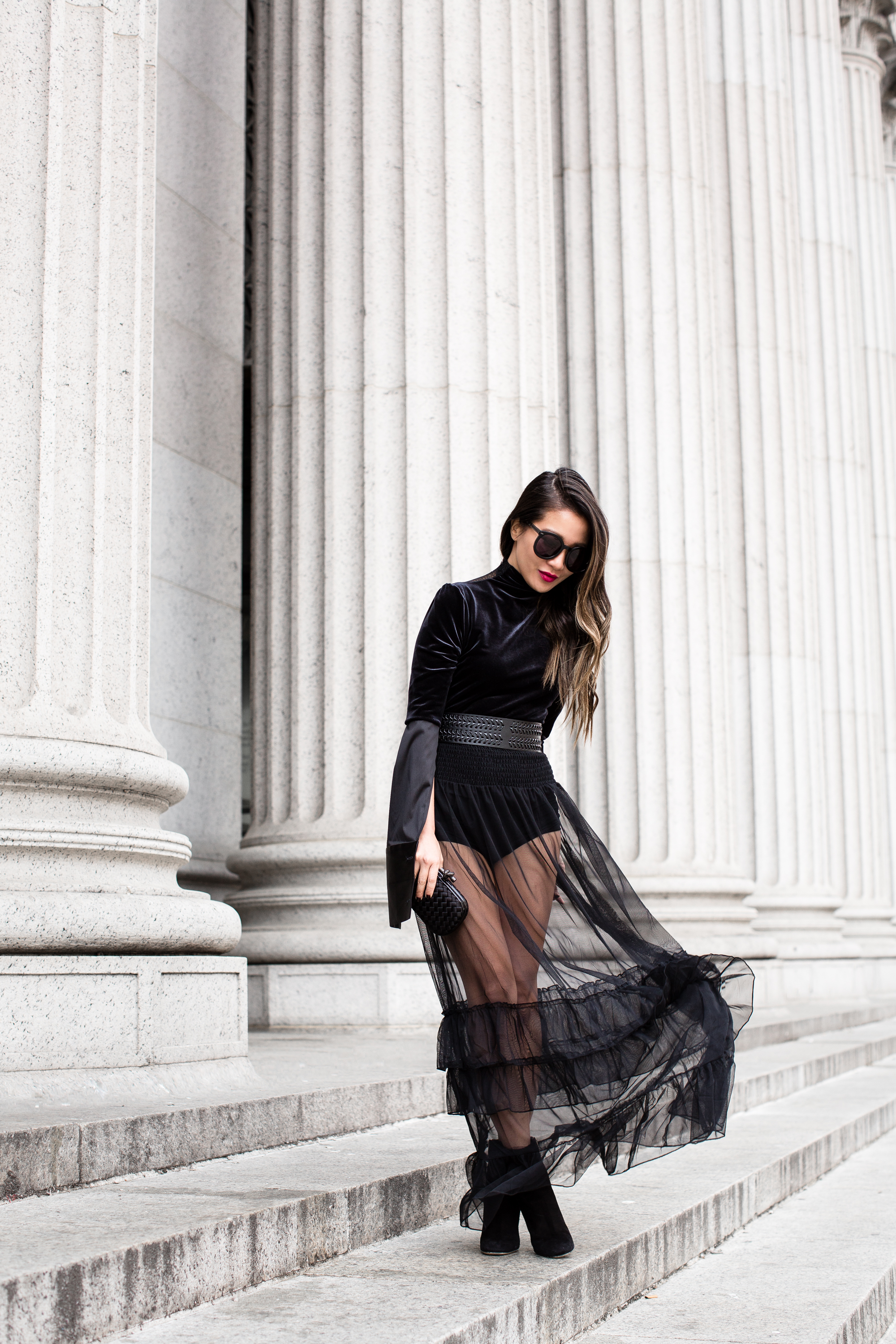 sheer tulle dress