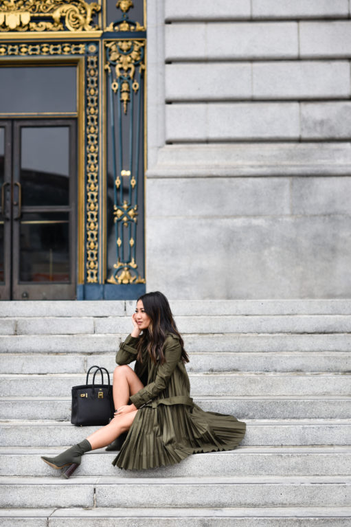 San Francisco Love :: Pleated trench & Knit boots - Wendy's Lookbook