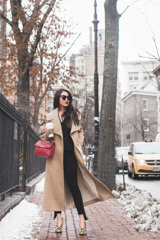 Long Winter Coats :: Camel Coat & Leopard pumps - Wendy's Lookbook