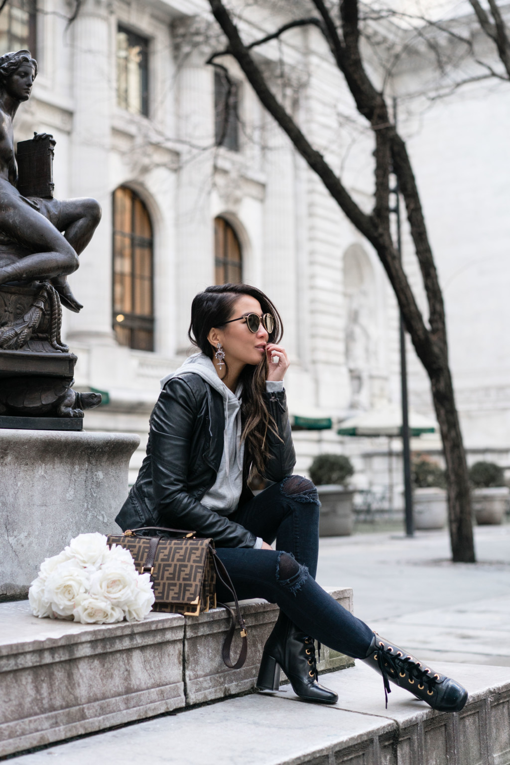 Casual Friday :: Leather jacket & Zip Up Hoodie - Wendy's Lookbook